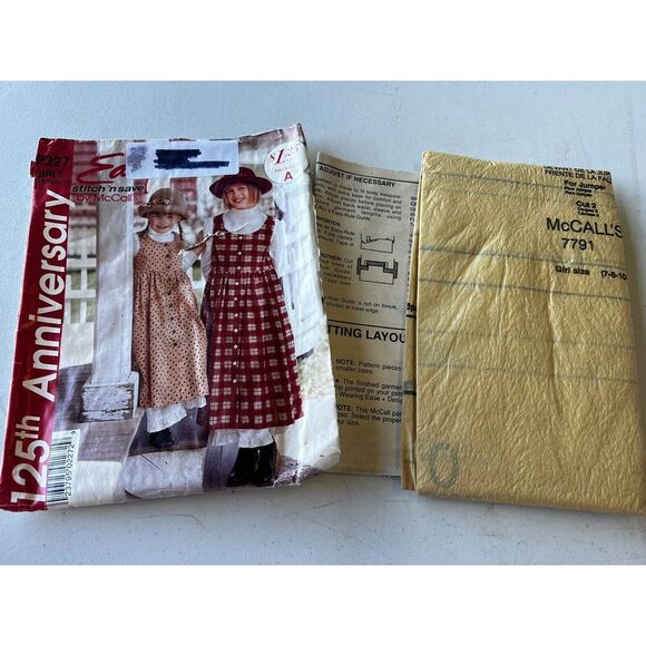 Jumper‎ Dress Petticoat Girls 7-12 McCalls 227 Sewing Pattern Stitch N Save P227 - Picture 1 of 3